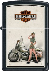 ZO9939 Zippo Harley US Army Pinup Lighter - Black Matte