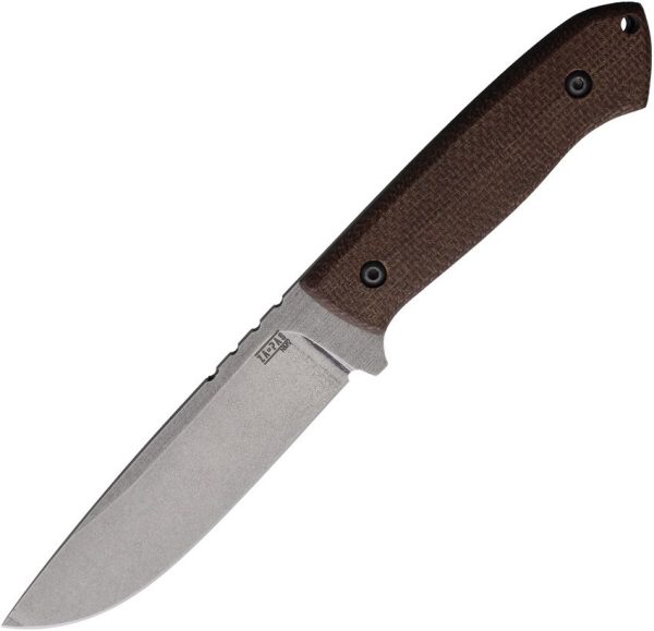ZA-PAS Ultra Outdoor Fixed Blade Knife 5" Carbon Steel Brown Micarta