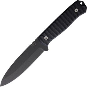 ZA-PAS VENI Fixed Blade Black 4.75" Drop Point NMV Steel