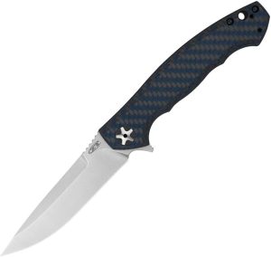 Zero Tolerance Large Sinkevich Framelock Blue Carbon Fiber Folding Knife