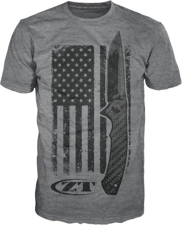 ZT201S Zero Tolerance American Flag T-Shirt Small Gray Cotton