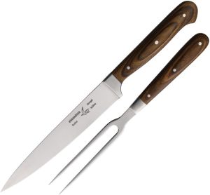 Zweibruder Knife and Fork Set - Stainless Wood Handle
