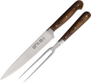 Zweibruder Knife and Fork Set Large - Brown Wood Handle
