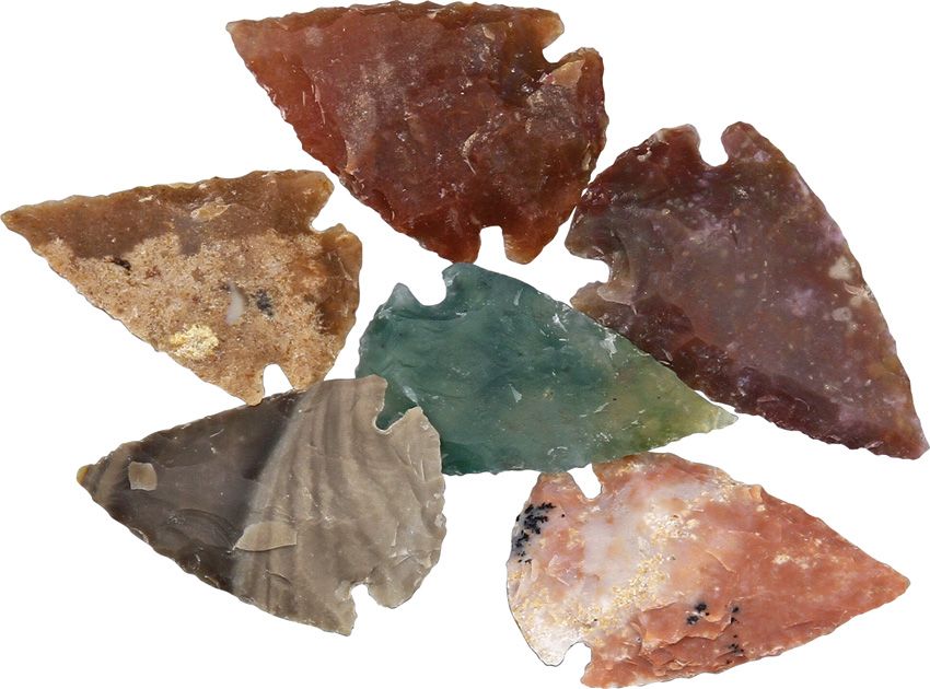 Arrowhead Assortment 100-Piece Agate and Jasper Arrowheads 1 inch