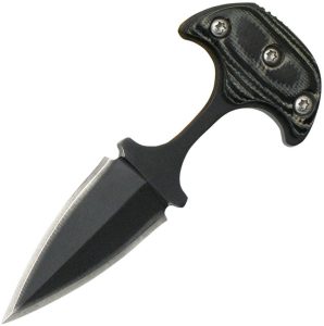 ABKT Tac Neck Knife 8Cr13MoV Double Edge Black