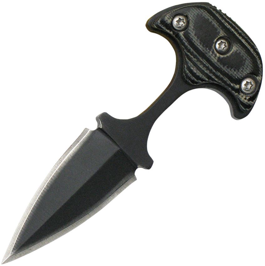 ABKT Tac 3" Neck Knife 1.25" Black Oxide Blade w/ Sheath