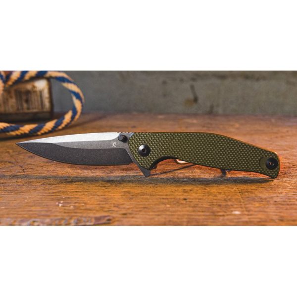 ABKT TAC Catalyst Linerlock Green G10 D2 Blade