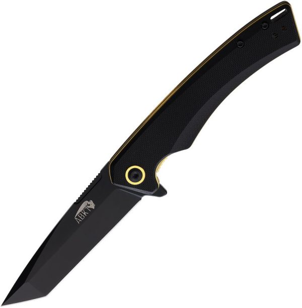 AB1040B.jpg ABKT TAC AB1040B Night Stroke Linerlock Folding Knife D2 Tanto