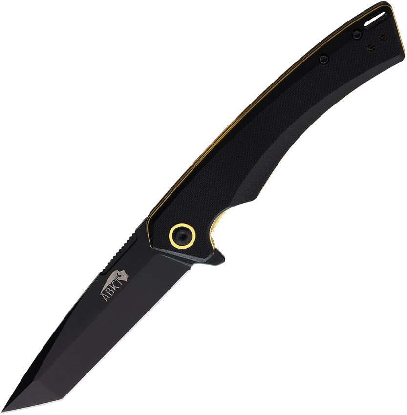 ABKT TAC Night Stroke Linerlock Folding Knife 3.5" D2 Black