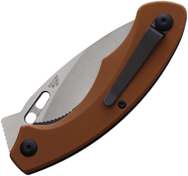 AB1048T_add_01.jpg ABKT TAC AB1048T Karambit Linerlock Folding Knife Tan G10 3.5"