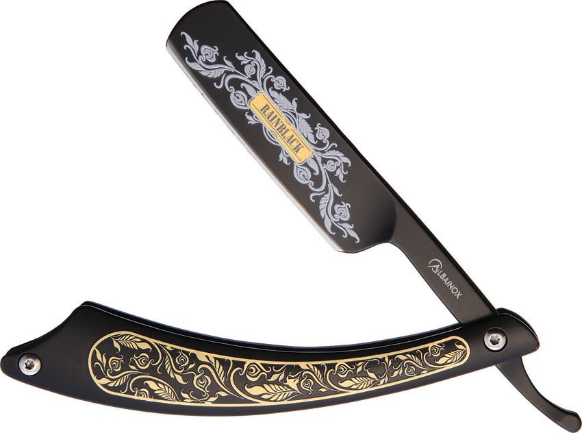 Albainox Rainblack Straight Razor Black Finish