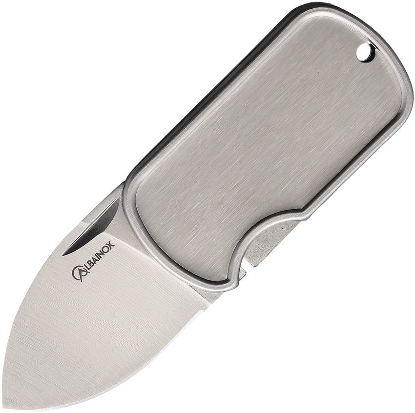 Albainox Dog Tag Framelock Folding Knife 1.63" Satin Blade