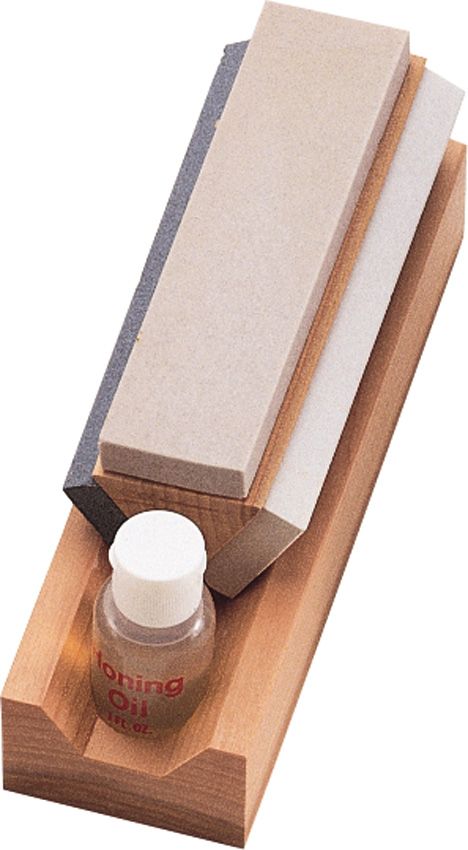 Sharpeners Tri Hone 6 inch Knife Sharpening Stone Block USA