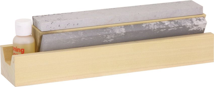 Sharpeners Tri Hone 10 in Sharpening Stone Set w/ Honing Oil