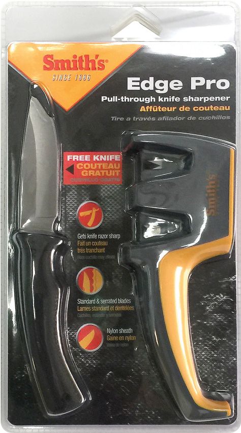 Smith's Edge Pro Combo - 3.5in Blade w/ Pull-Through Sharpener