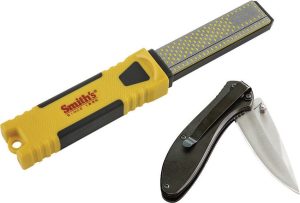 Smith's Linerlock Sharpener Combo - 420 Stainless Folding Knife