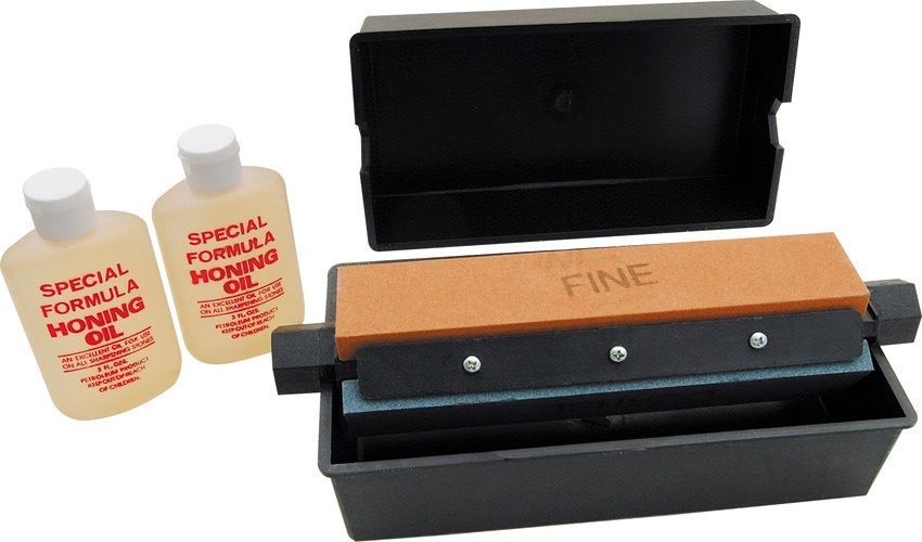 Sharpeners Pro Hone 8 inch Tri Stone Sharpening Set w/ Oil