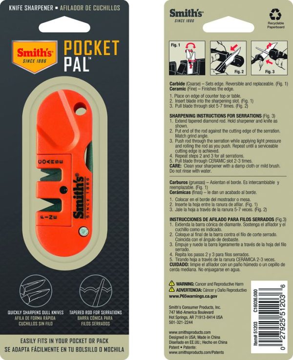 Smith's Pocket Pal Knife Sharpener - 3.25 inch Compact