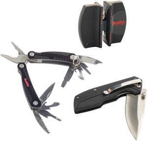 Smith's EdgeSport Combo Folding Knife Multi-tool Set Black