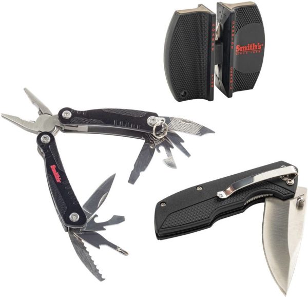 Smith's EdgeSport Combo Folding Knife Multi-tool Set Black