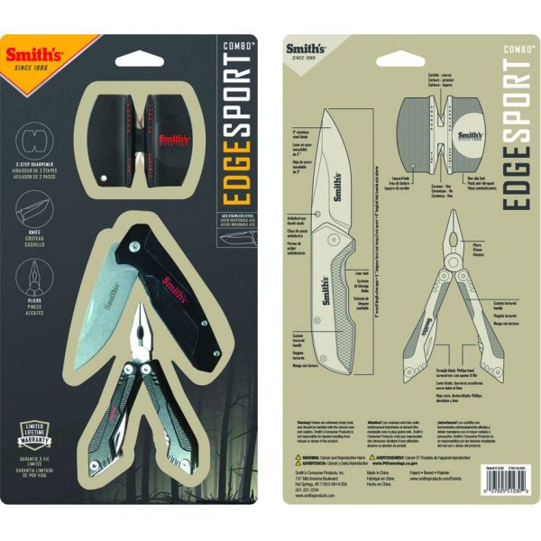 Smith's EdgeSport Combo Folding Knife Multi-tool Set Black
