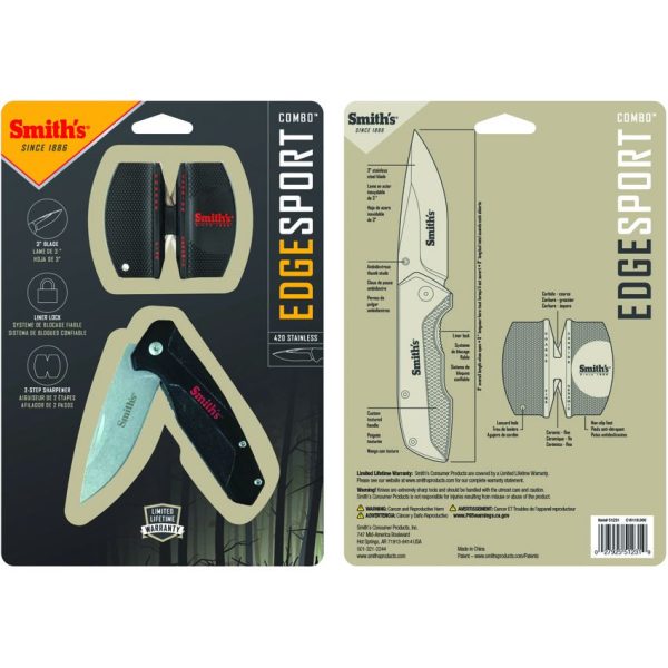 Smith's Sharpeners EdgeSport Combo Folding Knife with Sharpener