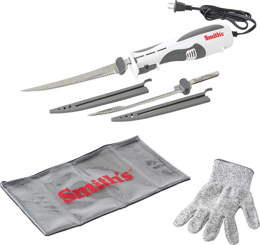 Smith's Sharpeners Lawaia Electric Fillet Knife w/ 2 Blades, Glove, Bag