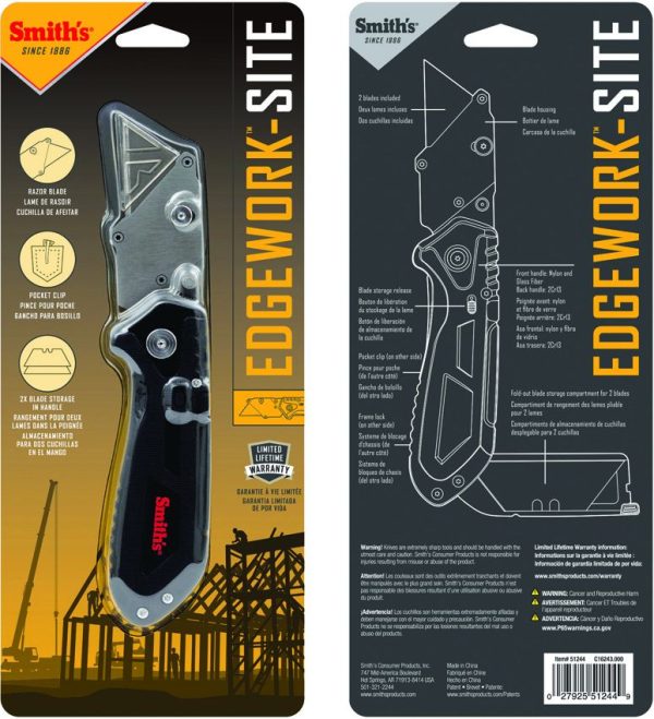 Smith's Sharpeners Edge Work-Site Razor Utility Knife