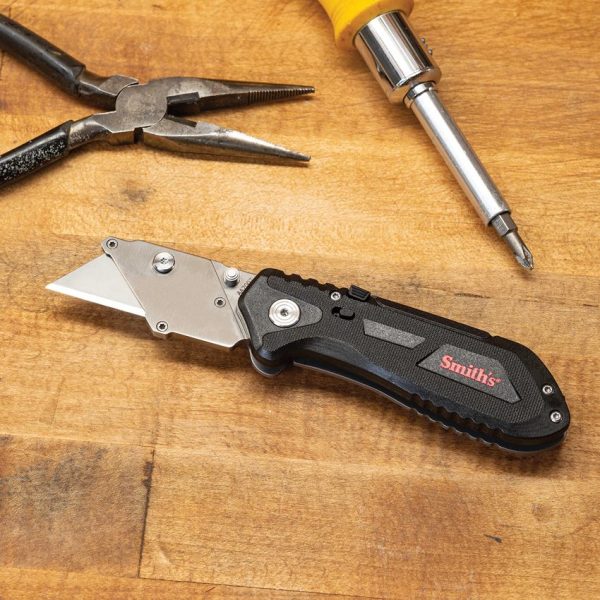 Smith's Edgework-Site Razor Combo Folding Knife Black Sharpener