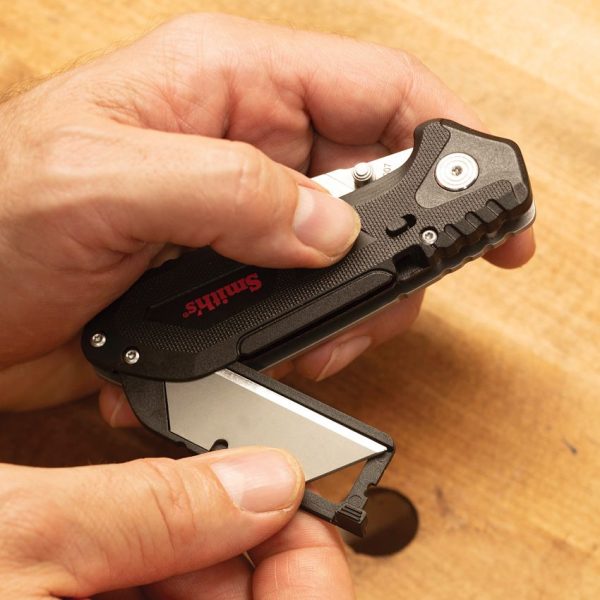 Smith's Edgework-Site Razor Combo Folding Knife Black Sharpener