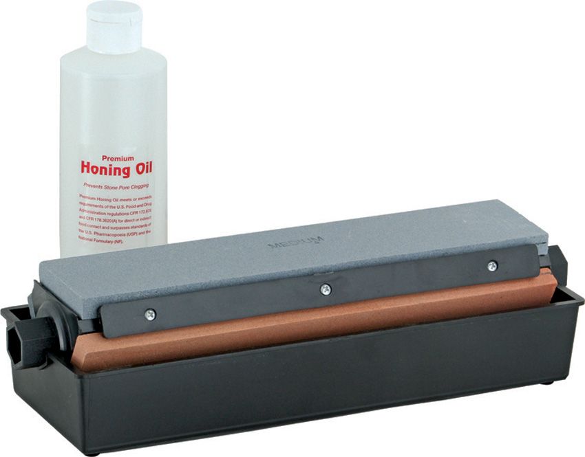 Pro Hone 11 inch Tri Hone Sharpening Stone Set with Oil