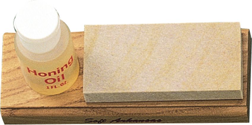 Sharpeners Sportsman Arkansas Oil Stone 3.5x1.5 with Oak Block