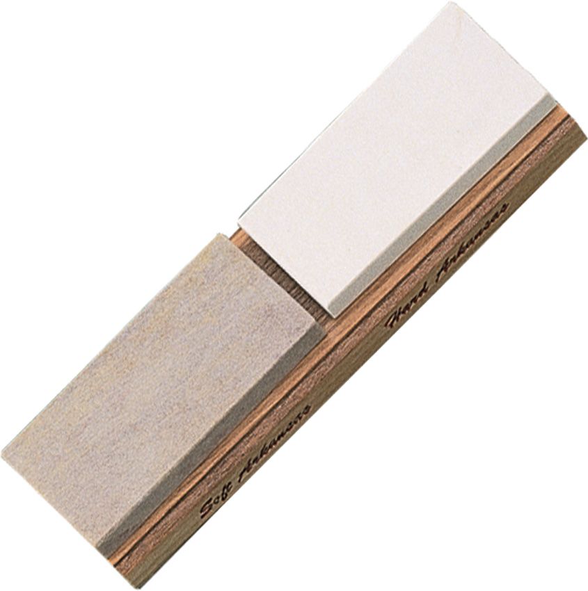 Sportsman Sharpener with Soft and Hard Arkansas Stones on Oak Block