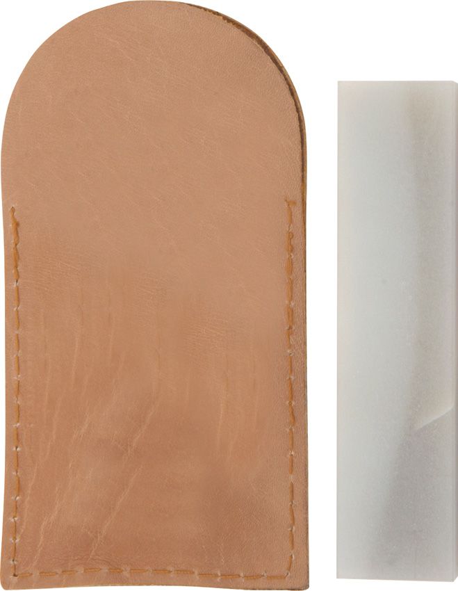 Sharpeners 4" x 1" Translucent Sharpening Stone w/ Leather Pouch