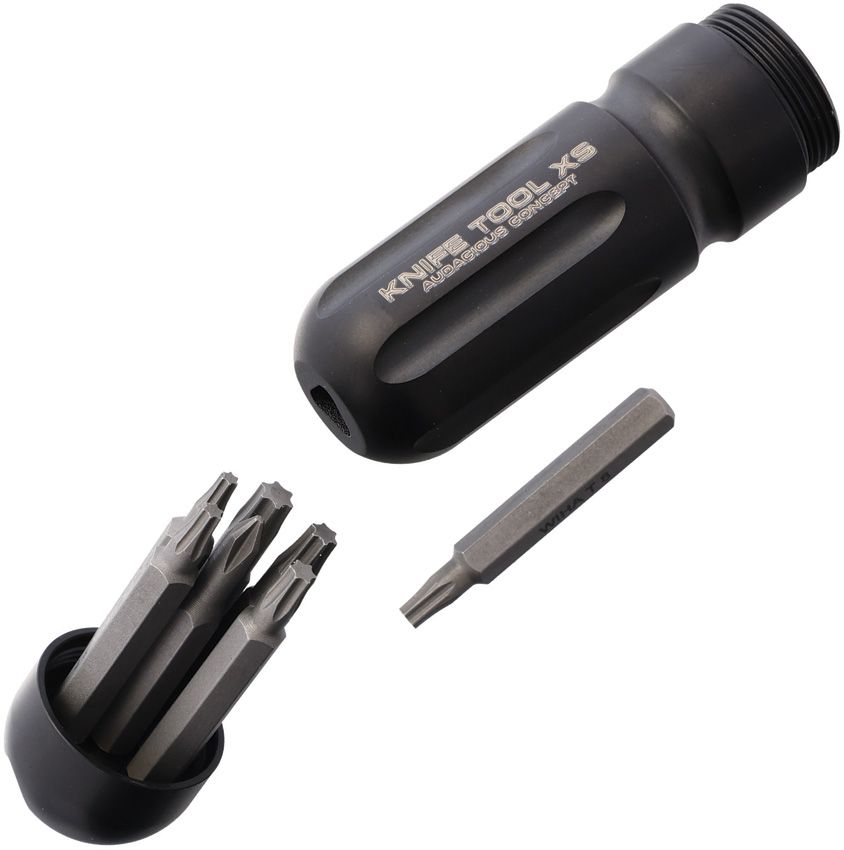 AuCon Knife Tool XS PVD Titanium with 7 Wiha Micro Bits