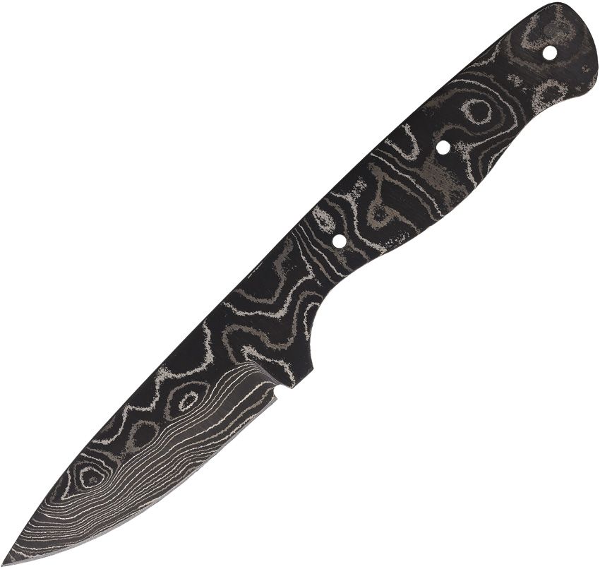 Alabama Damascus Steel 3" Damascus Blade Knife Blank, Full Tang