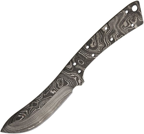 Alabama Damascus Steel Knife Blade - 3.25 inch Lanyard Hole