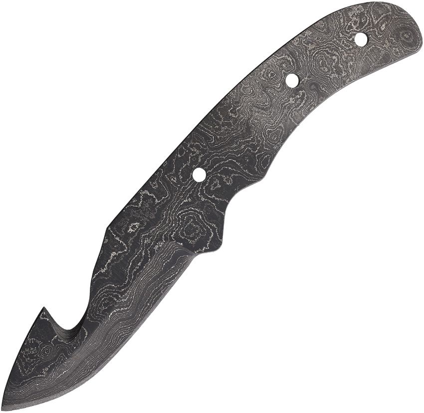 Alabama Damascus Steel 3.5" Guthook Blade Damascus Knife Blade