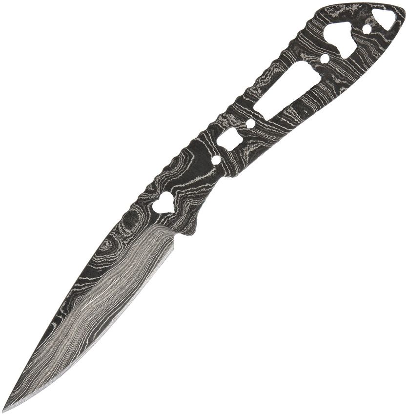Alabama Damascus Steel Heart Cutout Knife Blade 2.63" 6" Overall