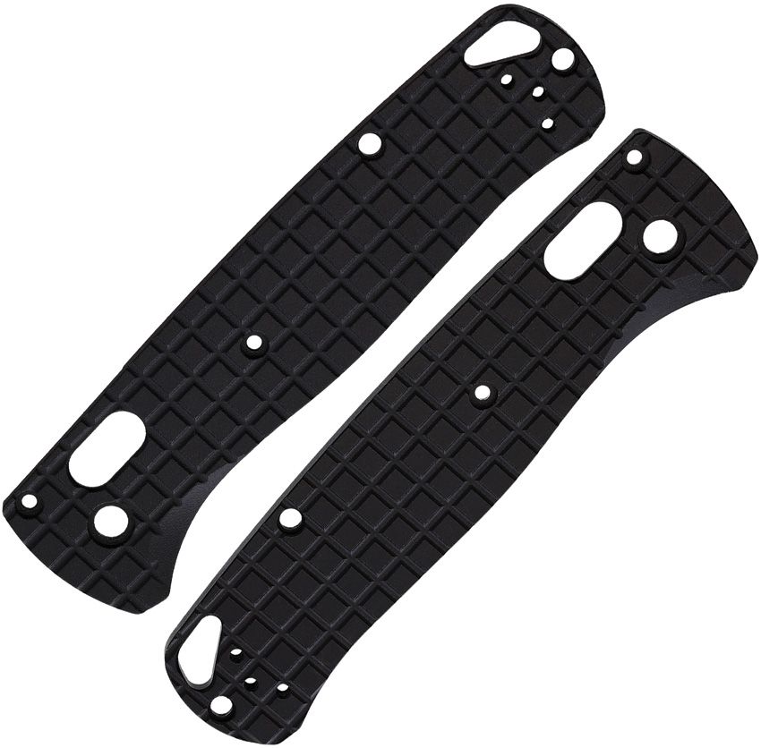 August Engineering Bugout 535 Handle Scales Black Aluminum Grenade Pattern
