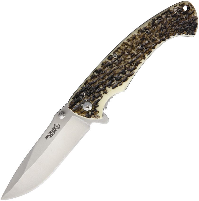 American Hunter Assisted Opening Linerlock Folding Knife 3.25" Satin Stainless Blade