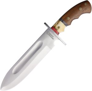 American Hunter Bowie Blood Groove - Bone Handle Fixed Blade