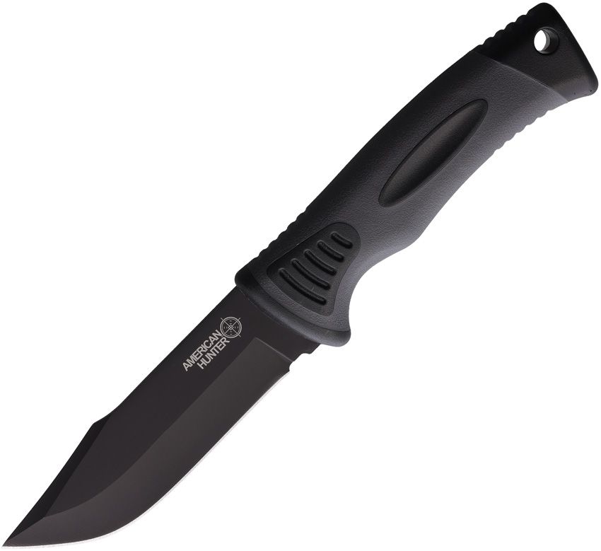 American Hunter Fixed Blade Knife 4" Black Stainless Blade w/ Sheath