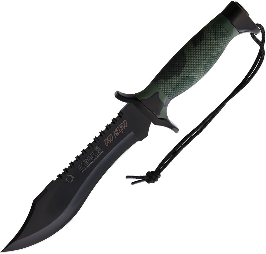Aitor Oso Fixed Blade Camo 7.25" Sawback w/ Sheath