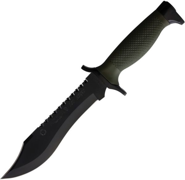 AI16010G.jpg Aitor Oso 16010V Fixed Blade 7.25" Sawback Green Tactical Knife