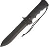 Aitor Commando Black 16021 Fixed Blade Tactical Knife Sawback