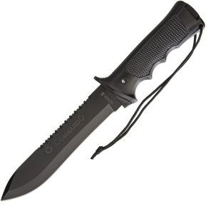 AI16021.jpg Aitor Commando Black 16021 Fixed Blade Tactical Knife Sawback
