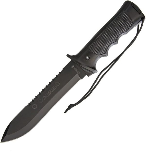 Aitor Commando Black 16021 Fixed Blade Tactical Knife Sawback
