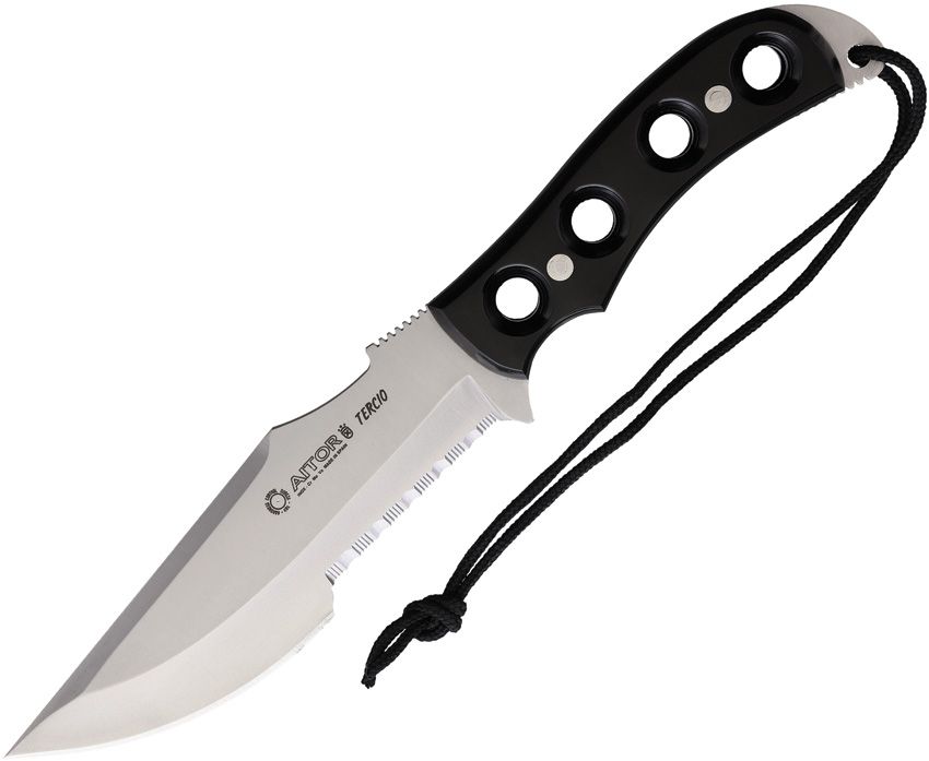 Aitor Tercio Fixed Blade Knife 5.75" Satin Partially Serrated