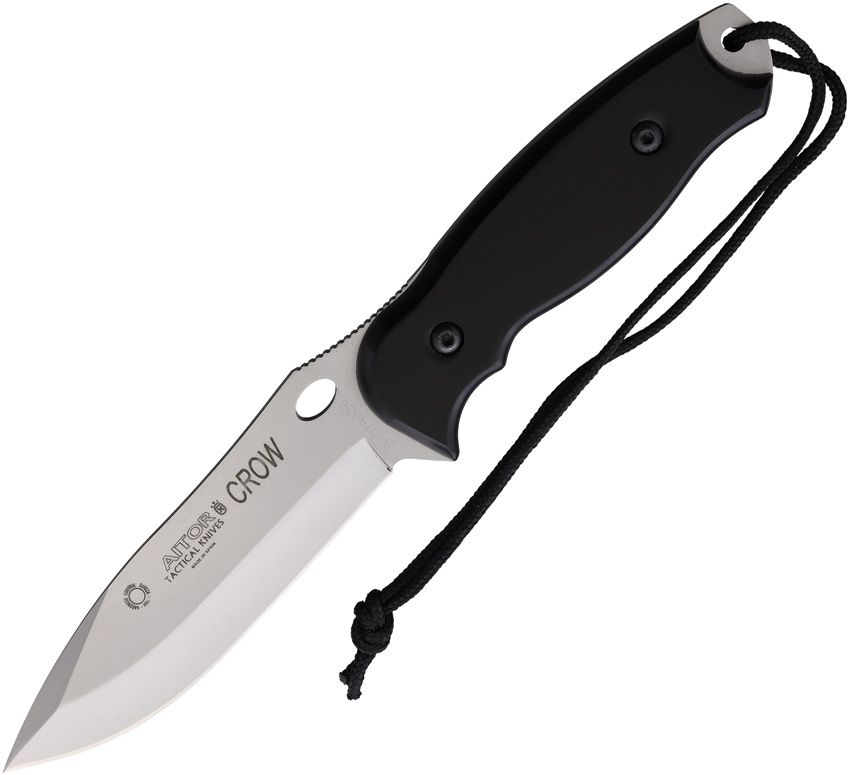 Aitor Crow Fixed Blade Knife 4.5" Satin Stainless Black Wood
